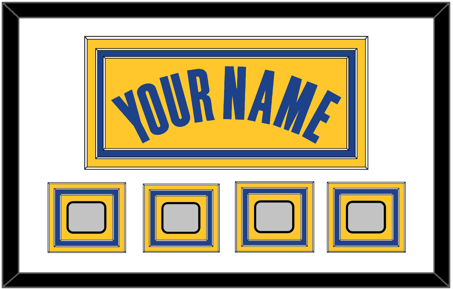 Golden State Name & 4 Finals Patches - Yellow Statement (2019-2022) - Premier Tier 1