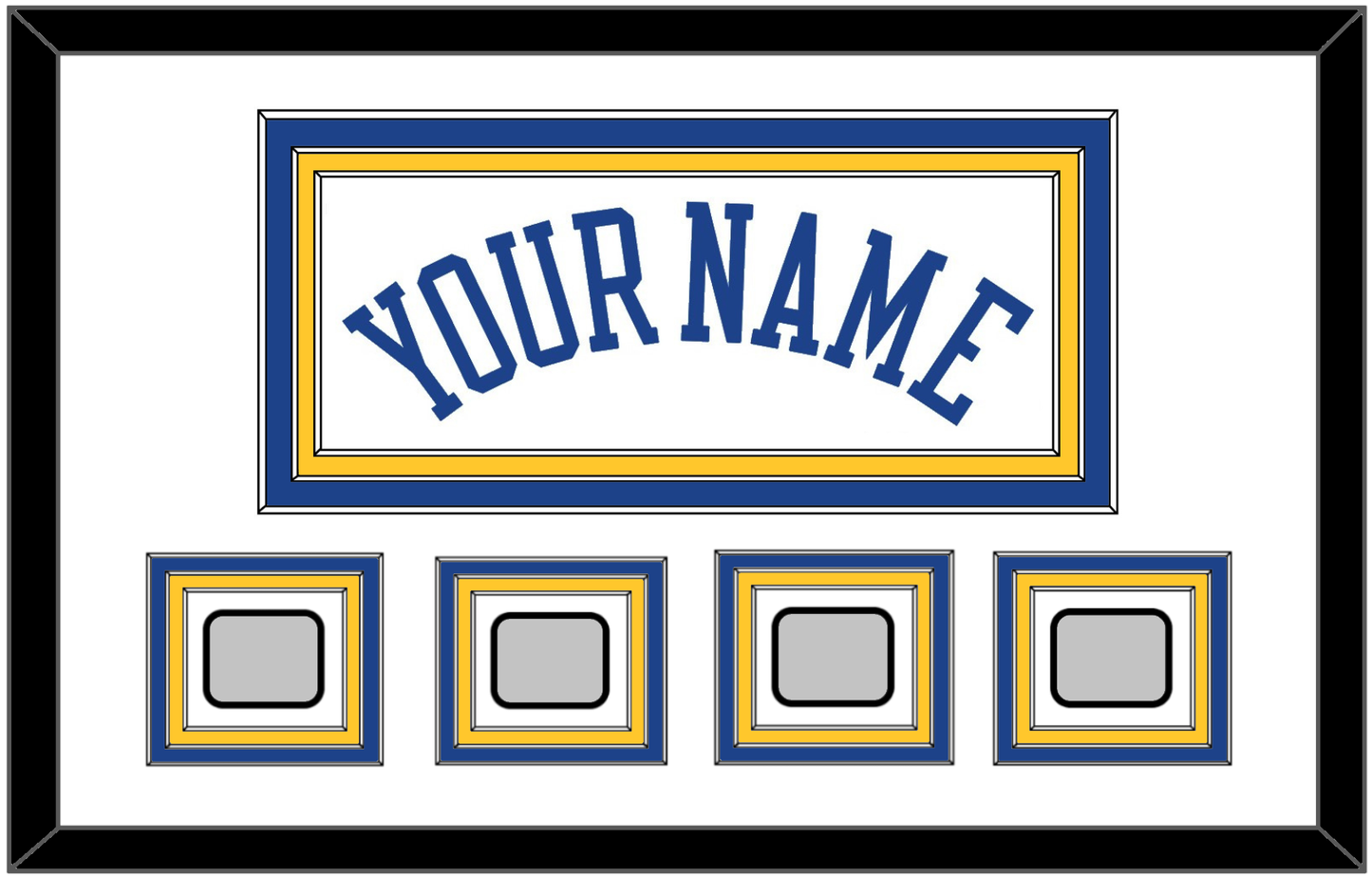 Golden State Name & 4 Finals Patches - Home White (2010-2019) - Premier Tier 1