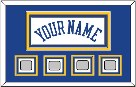 Golden State Name & 4 Champions Patches - Home White (2010-2019) - Premier Tier 2