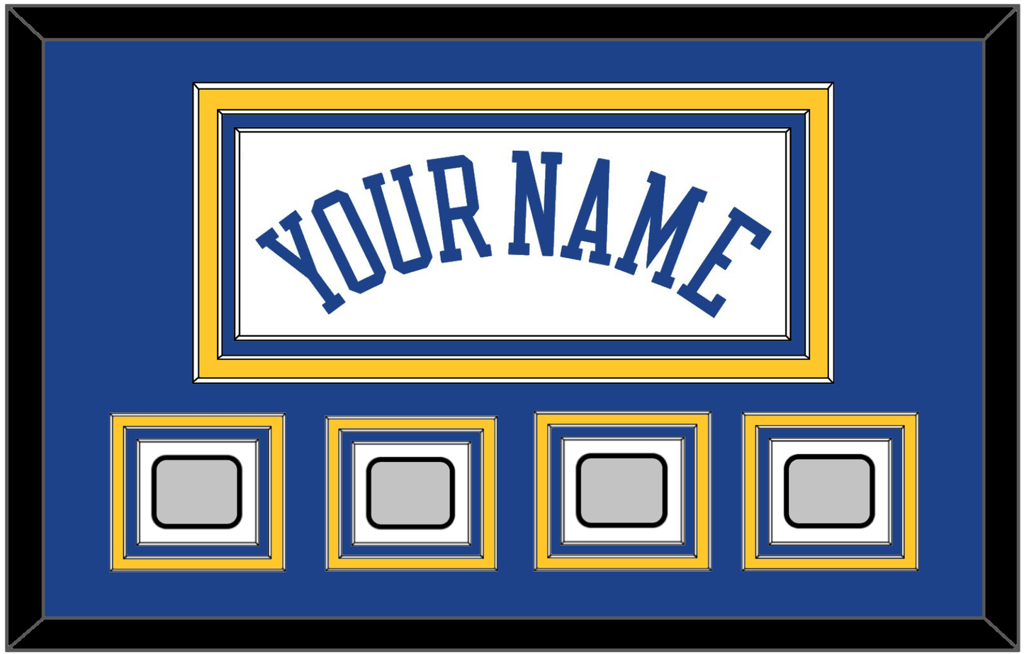 Golden State Name & 4 Champions Patches - Home White (2010-2019) - Premier Tier 2