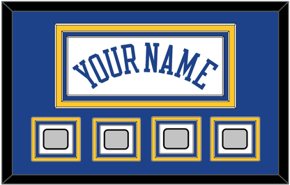 Golden State Name & 4 Champions Patches - Home White (2010-2019) - Premier Tier 2