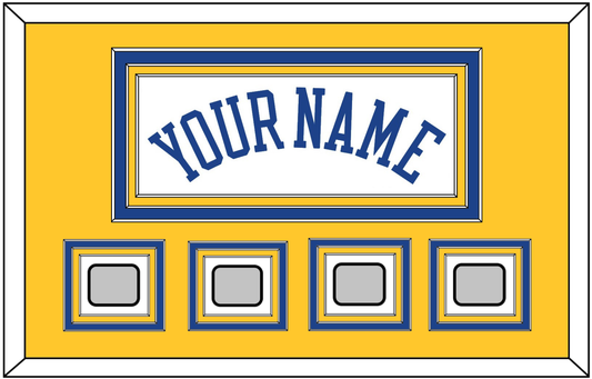 Golden State Name & 4 Champions Patches - Home White (2010-2019) - Premier Tier 3