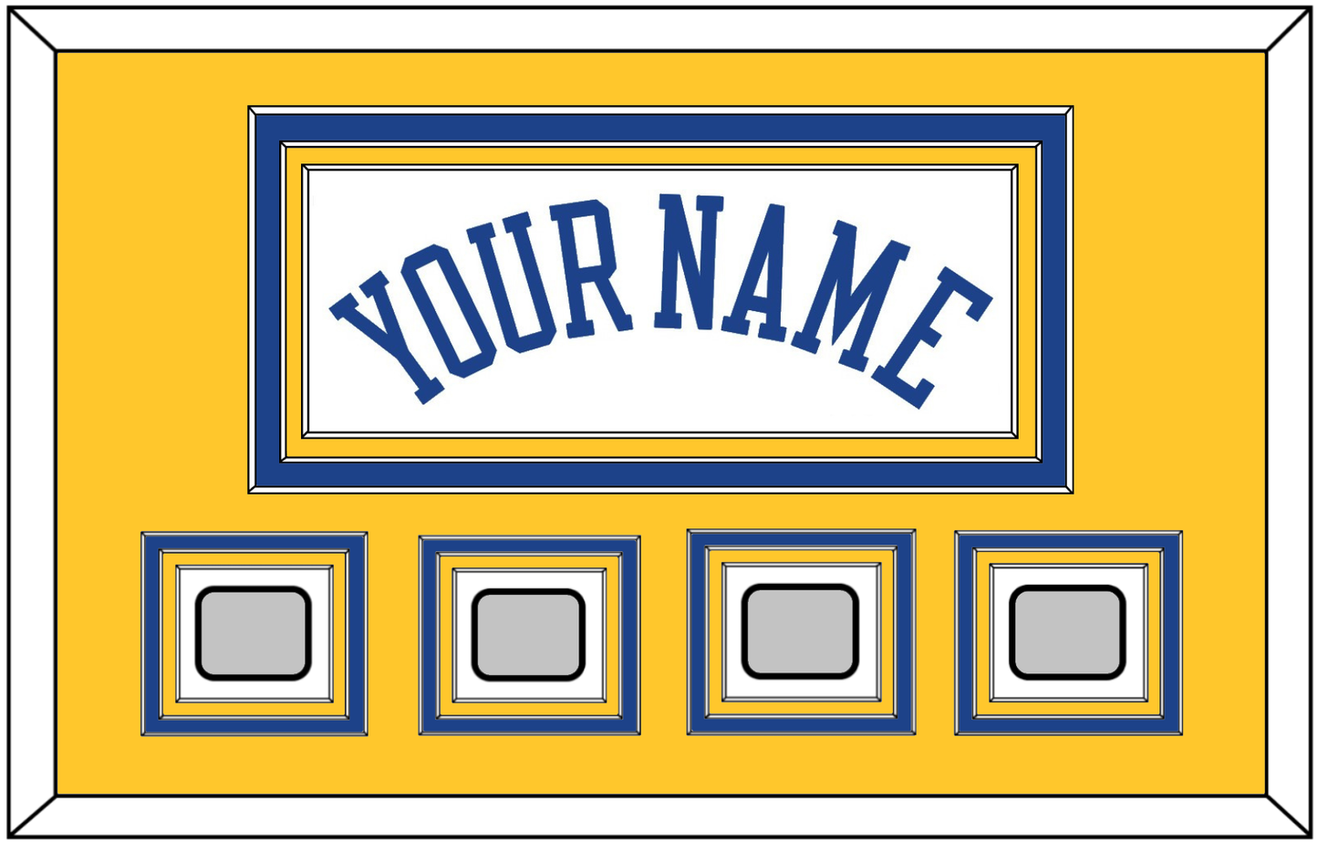 Golden State Name & 4 Finals Patches - Home White (2010-2019) - Premier Tier 3
