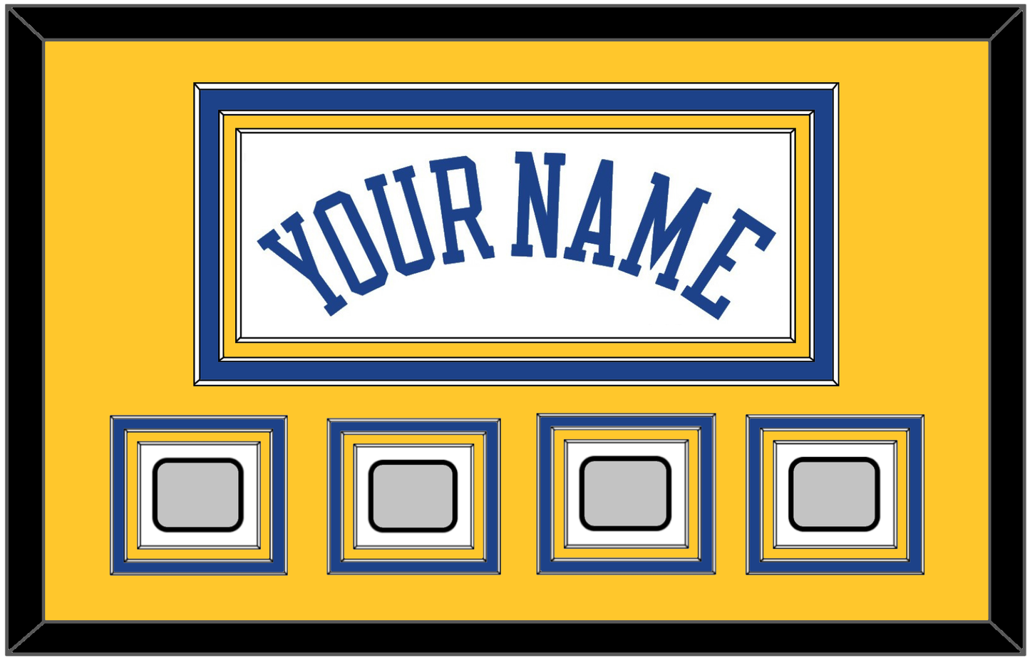 Golden State Name & 4 Finals Patches - Home White (2010-2019) - Premier Tier 3