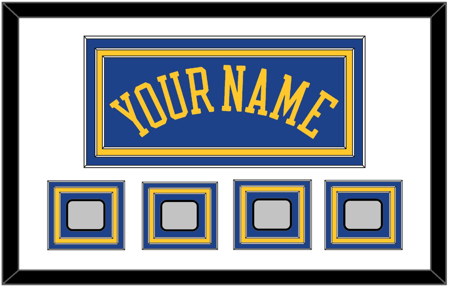 Golden State Name & 4 Champions Patches - Road Blue (2010-2019) - Premier Tier 1