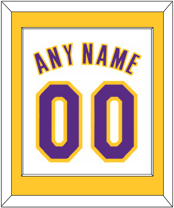 Los Angeles Name & Number - Home White (2002-2018) - Single Mat 1