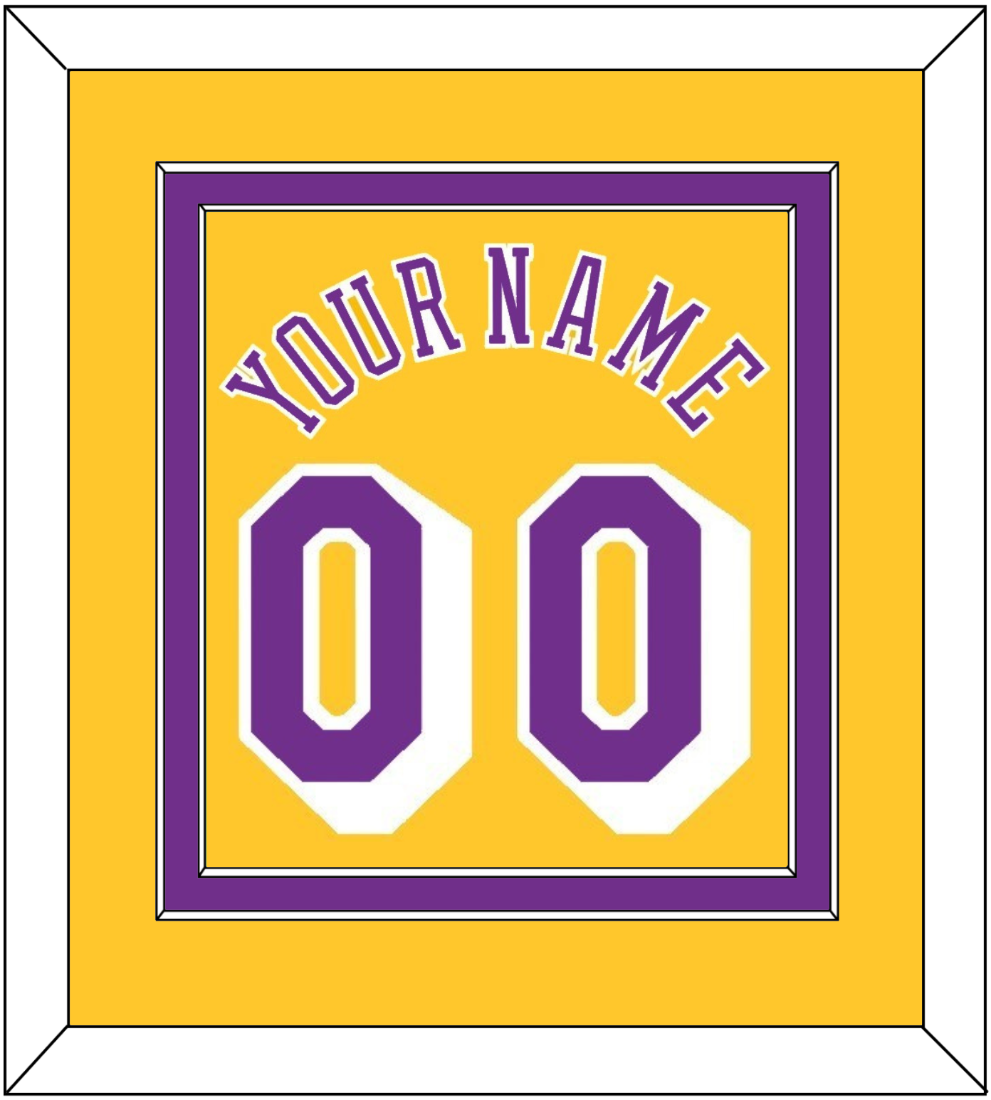 Los Angeles Name & Number - Home Yellow (1978-1997) - Signature Tier 2