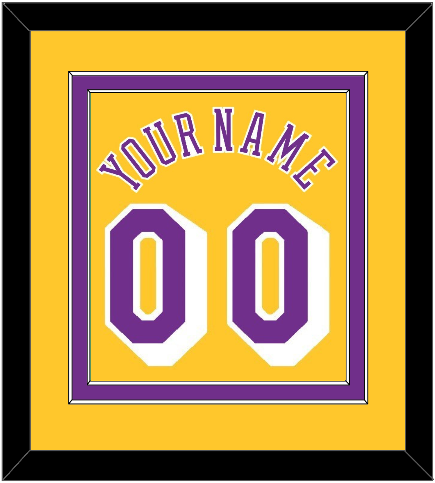 Los Angeles Name & Number - Home Yellow (1978-1997) - Signature Tier 2