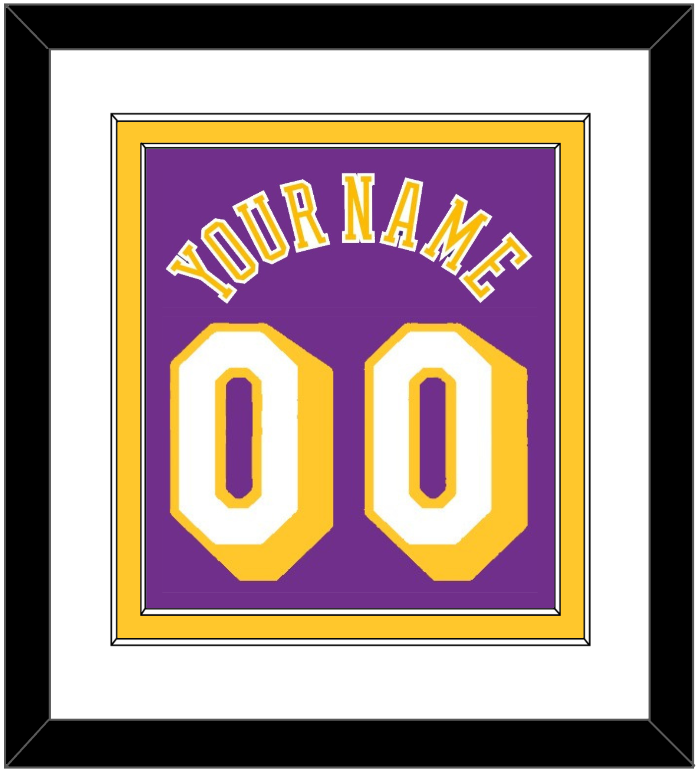 Los Angeles Name & Number - Road Purple (1978-1997) - Signature Tier 1