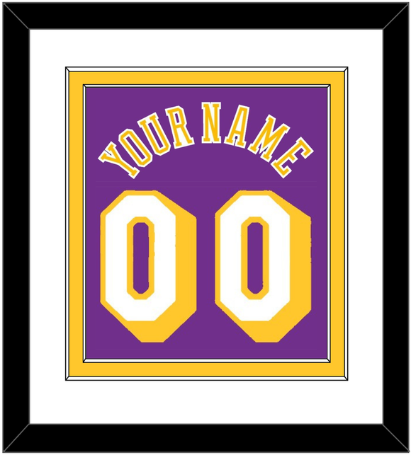 Los Angeles Name & Number - Road Purple (1967-1999) - Double Mat 1