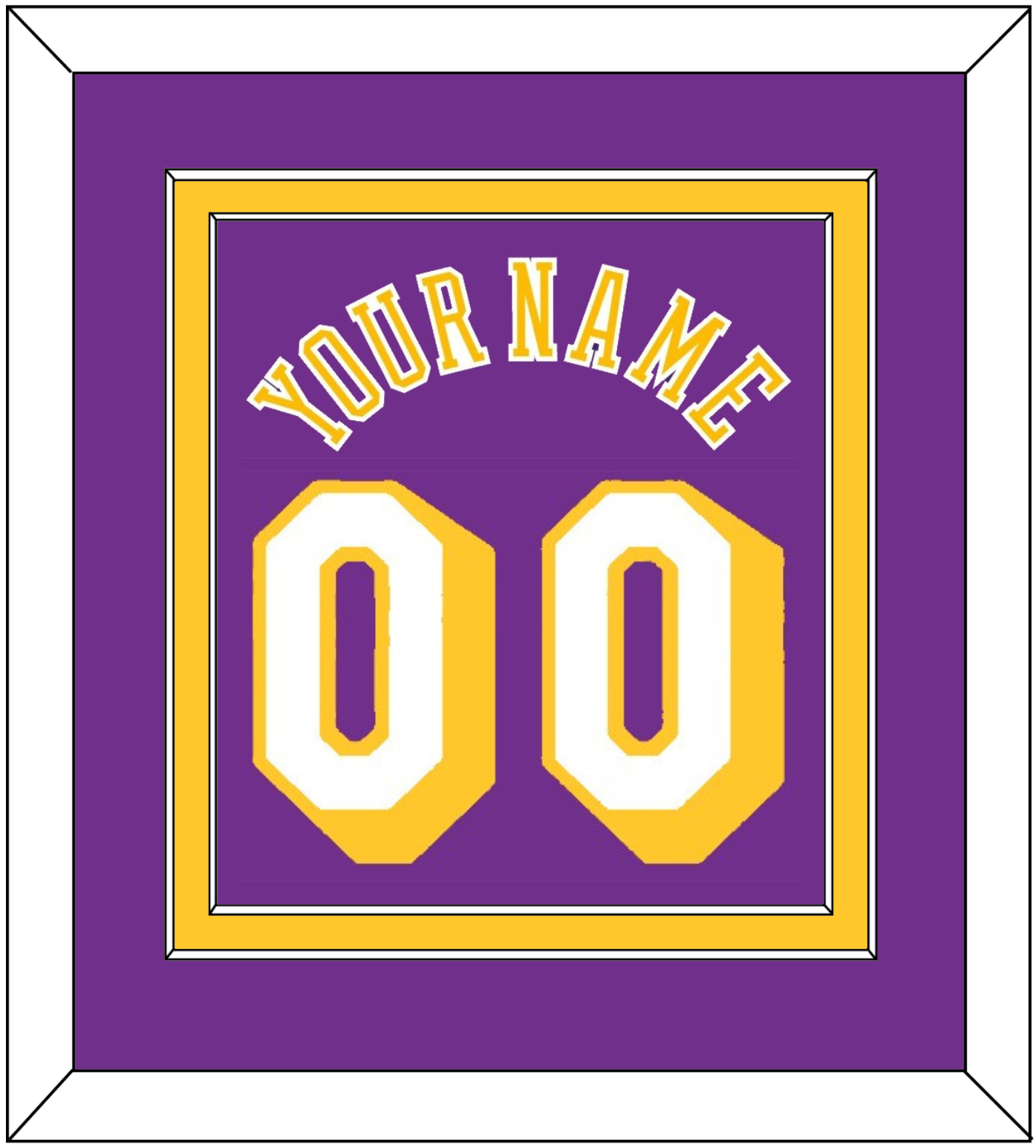 Los Angeles Name & Number - Road Purple (1978-1997) - Signature Tier 2