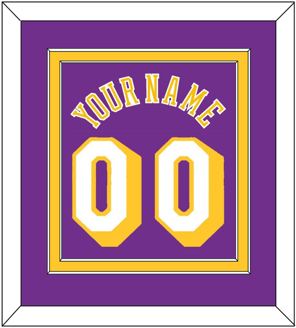 Los Angeles Name & Number - Road Purple (1967-1999) - Double Mat 2