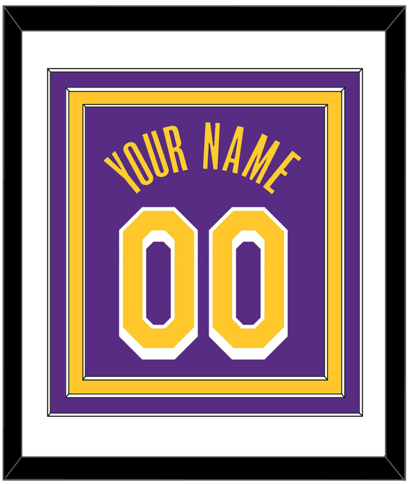 Los Angeles Name & Number - Purple Statement - Triple Mat 1