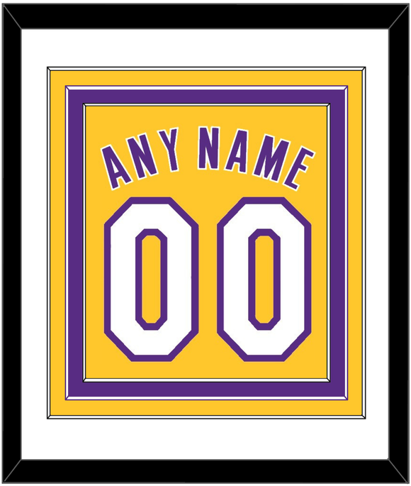 Los Angeles Name & Number - Home Yellow (1999-2018) - Triple Mat 1