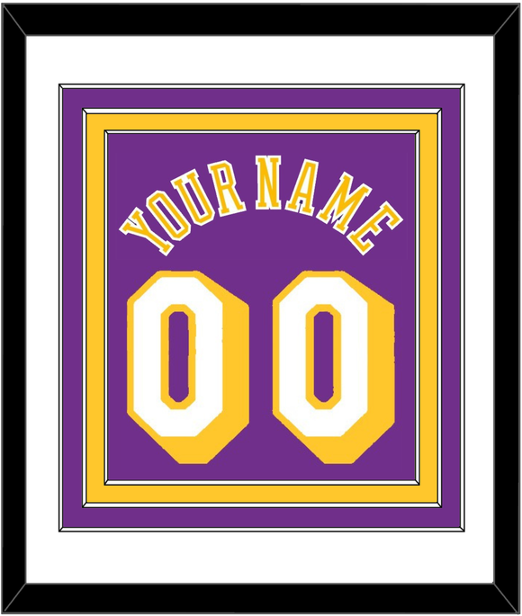 Los Angeles Name & Number - Road Purple (1967-1999) - Triple Mat 1