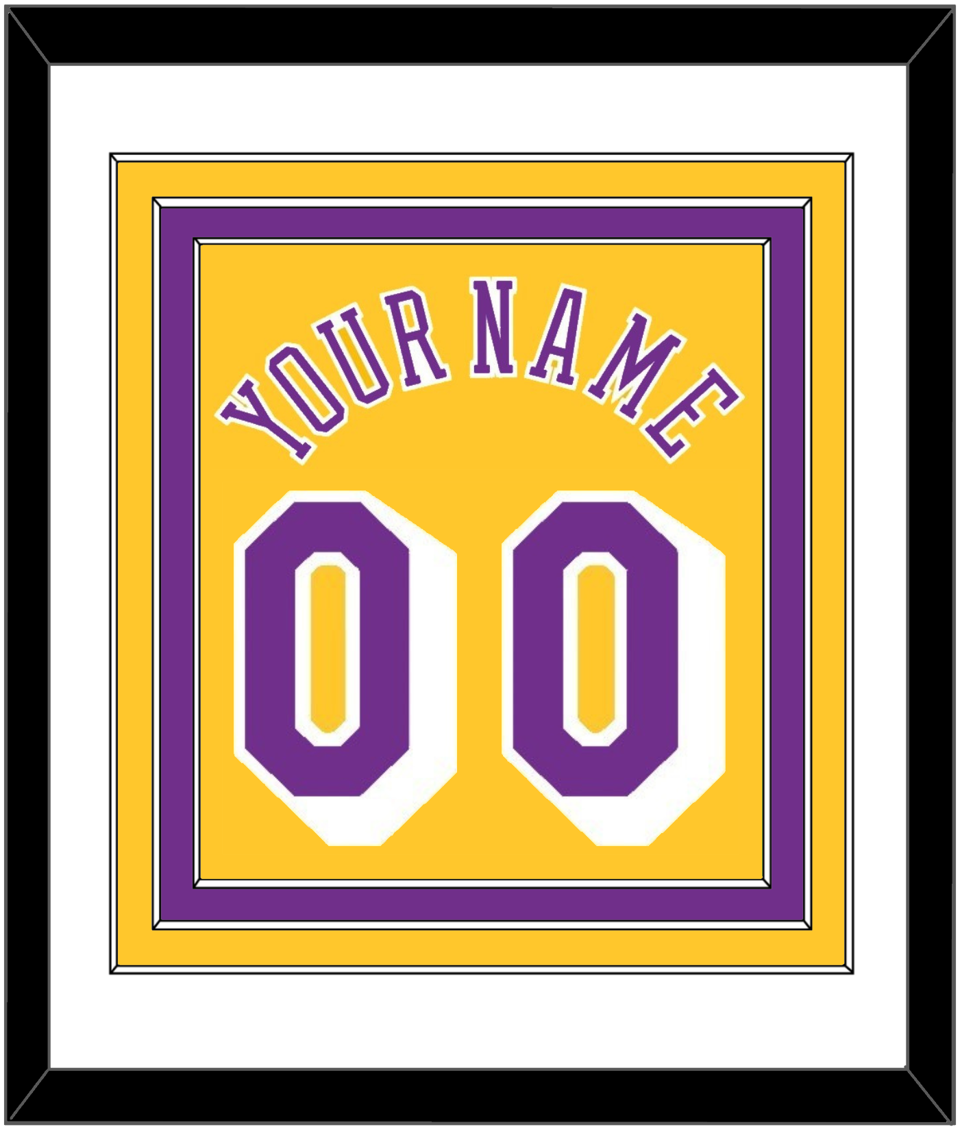 Los Angeles Name & Number - Home Yellow (1978-1997) - Premier Tier 1