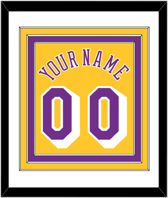 Los Angeles Name & Number - Home Yellow (1978-1999) - Triple Mat 1