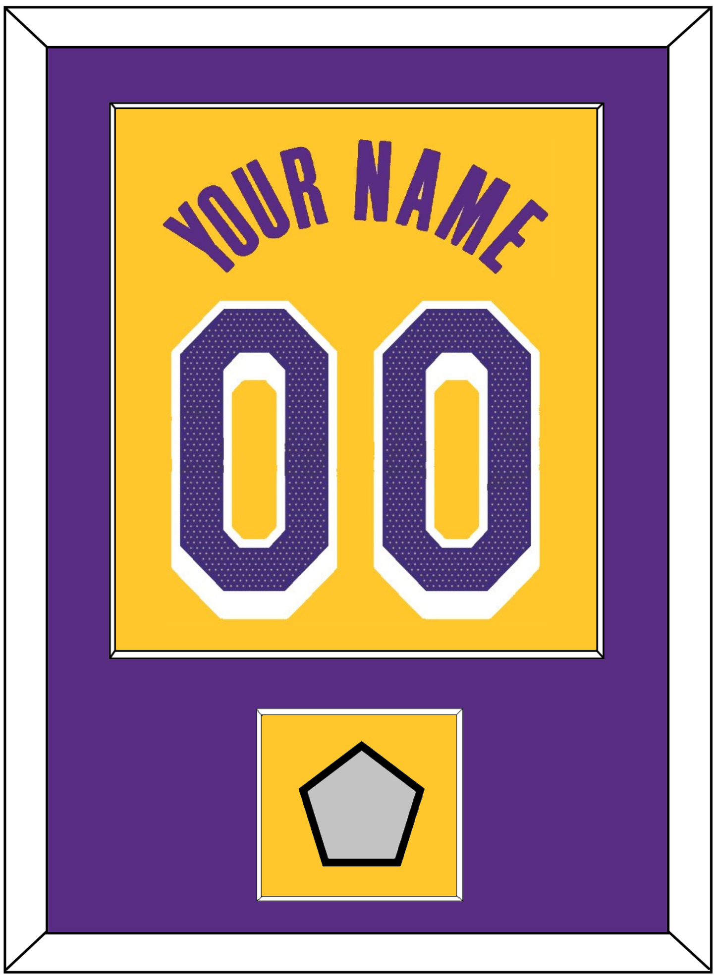 Los Angeles Name & Number With Champions Patch - Yellow Icon - Essential Tier 2