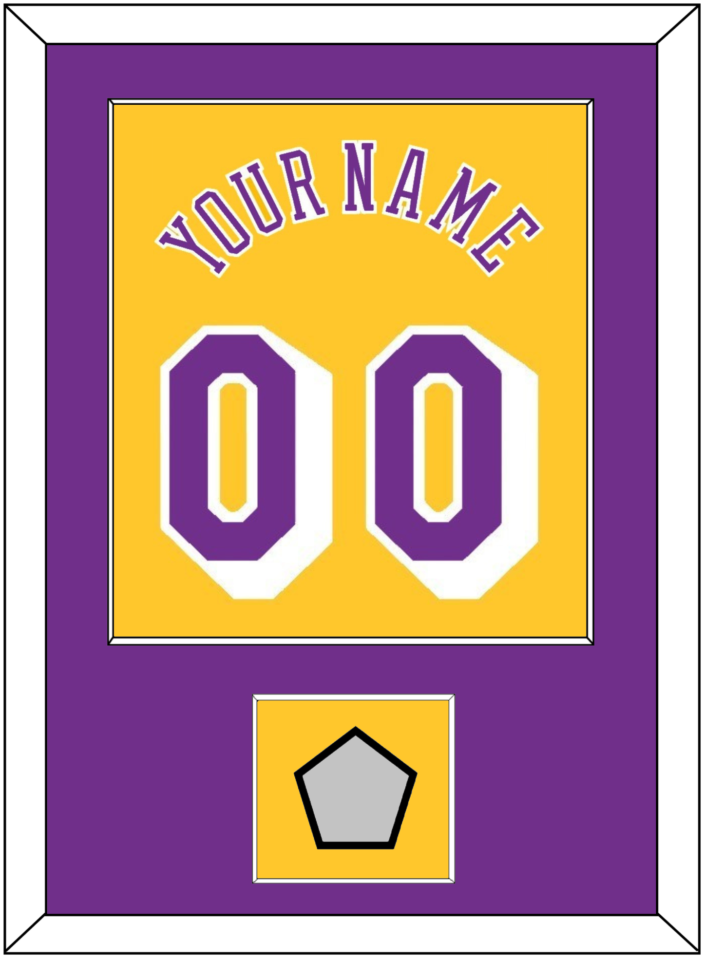 Los Angeles Name & Number With Champions Patch - Home Yellow (1978-1997) - Essential Tier 2