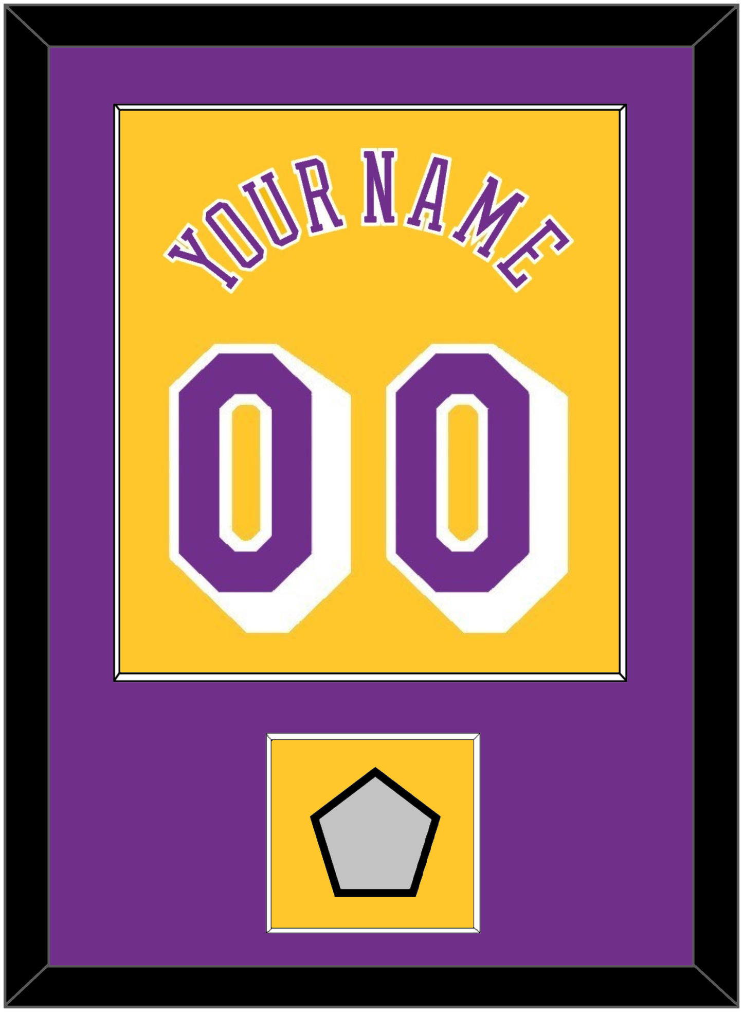 Los Angeles Name & Number With 5x Champions Patch - Home Yellow (1978-1997) - Essential Tier 2