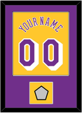 Los Angeles Name & Number With 2x Champions Patch - Home Yellow (1978-1997) - Single Mat 2