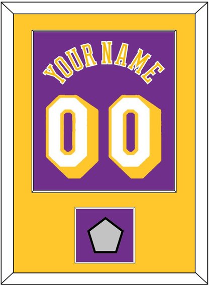 Los Angeles Name & Number With 2X Champions Patch - Road Purple (1978-1997) - Essential Tier 2