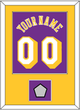Los Angeles Name & Number With Champions Patch - Road Purple (1978-1997) - Single Mat 2
