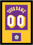 Los Angeles Name & Number With Champions Patch - Road Purple (1978-1997) - Single Mat 2