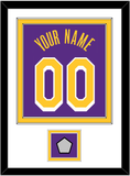 Los Angeles Name & Number With Trophy Patch - Purple Statement - Double Mat 1