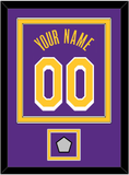 Los Angeles Name & Number With Trophy Patch - Purple Statement - Double Mat 2