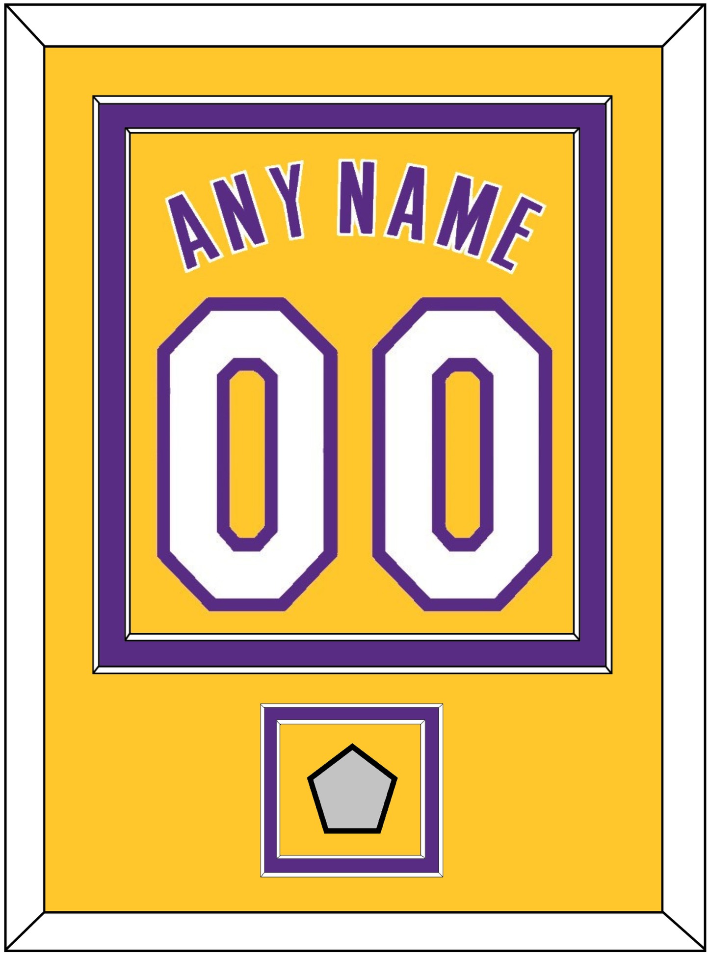 Los Angeles Name & Number With Finals Patch - Home Yellow (1999-2018) - Signature Tier 2