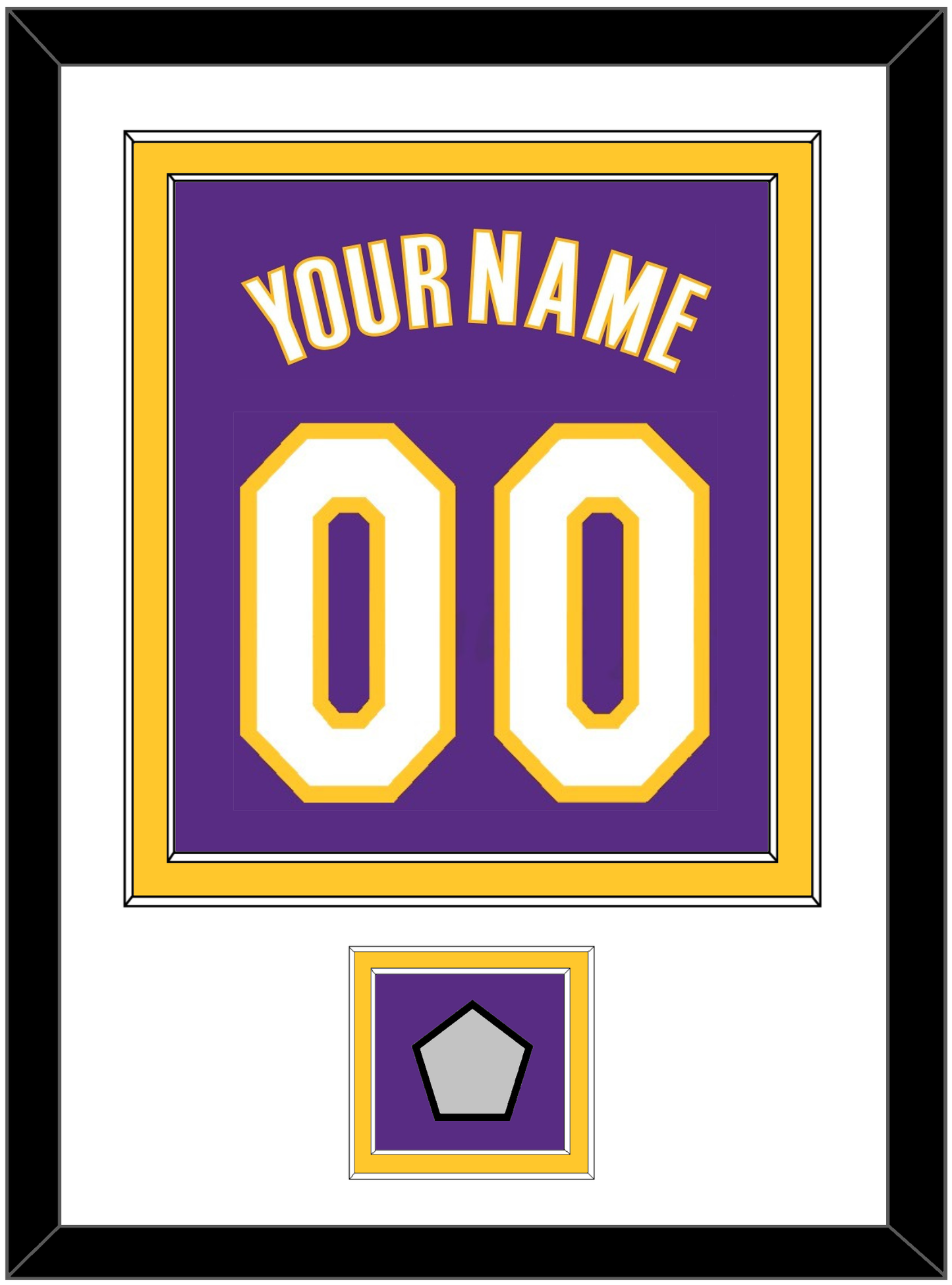 Los Angeles Name & Number With Trophy Patch - Road Purple (1999-2004) - Signature Tier 1