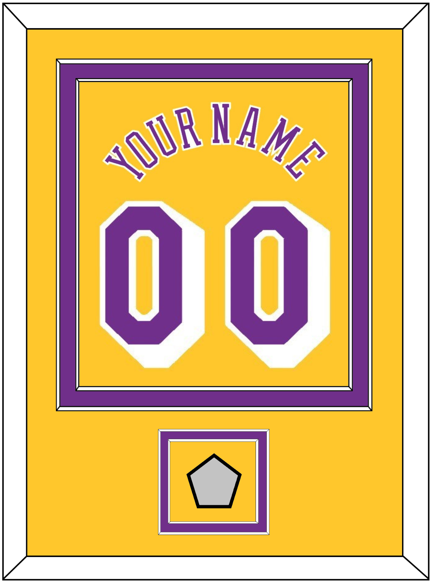 Los Angeles Name & Number With Champions Patch - Home Yellow (1978-1997) - Signature Tier 2