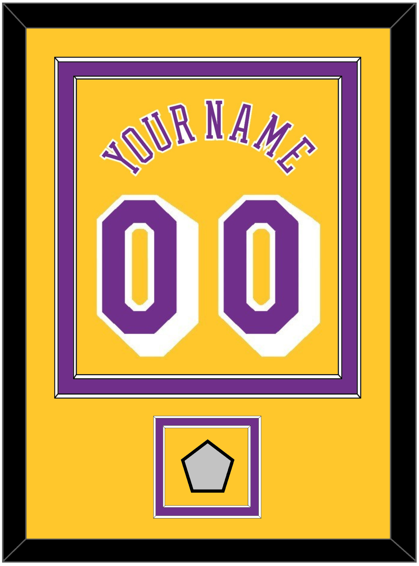 Los Angeles Name & Number With Trophy Patch - Home Yellow (1978-1997) - Signature Tier 2