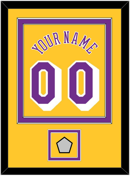 Los Angeles Name & Number With Trophy Patch - Home Yellow (1978-1997) - Signature Tier 2