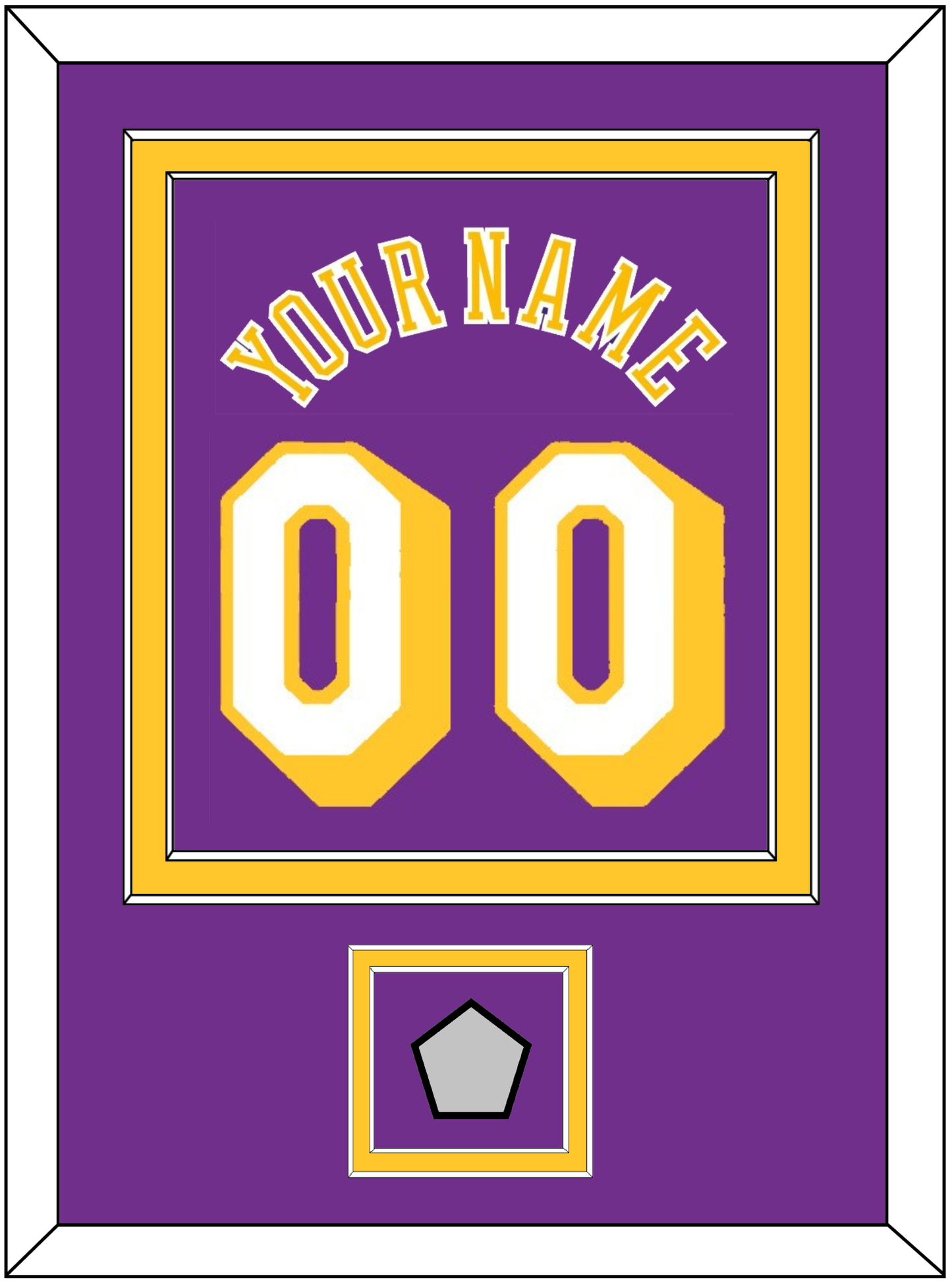 Los Angeles Name & Number With 5X Champions Patch - Road Purple (1978-1997) - Signature Tier 2