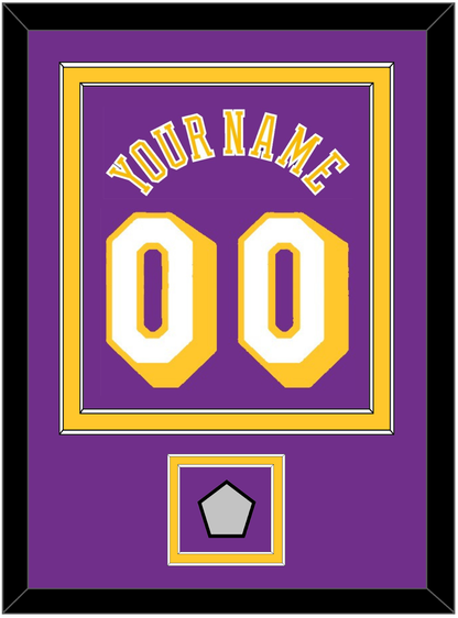 Los Angeles Name & Number With 5X Champions Patch - Road Purple (1978-1997) - Signature Tier 2