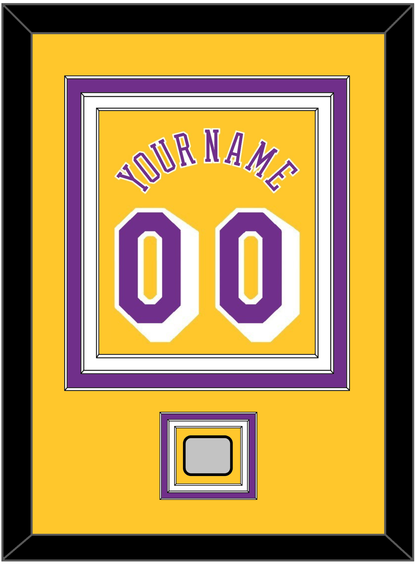 Los Angeles Name & Number With Trophy Patch - Home Yellow (1978-1997) - Premier Tier 2