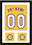 Los Angeles Name & Number With 2 Trophy Patches - Home Yellow (1999-2018) - Single Mat 1