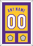 Los Angeles Name & Number With 2 Finals Patches - Home Yellow (1999-2018) - Single Mat 2