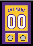 Los Angeles Name & Number With 2 Champions Patches - Home Yellow (1999-2018) - Single Mat 2