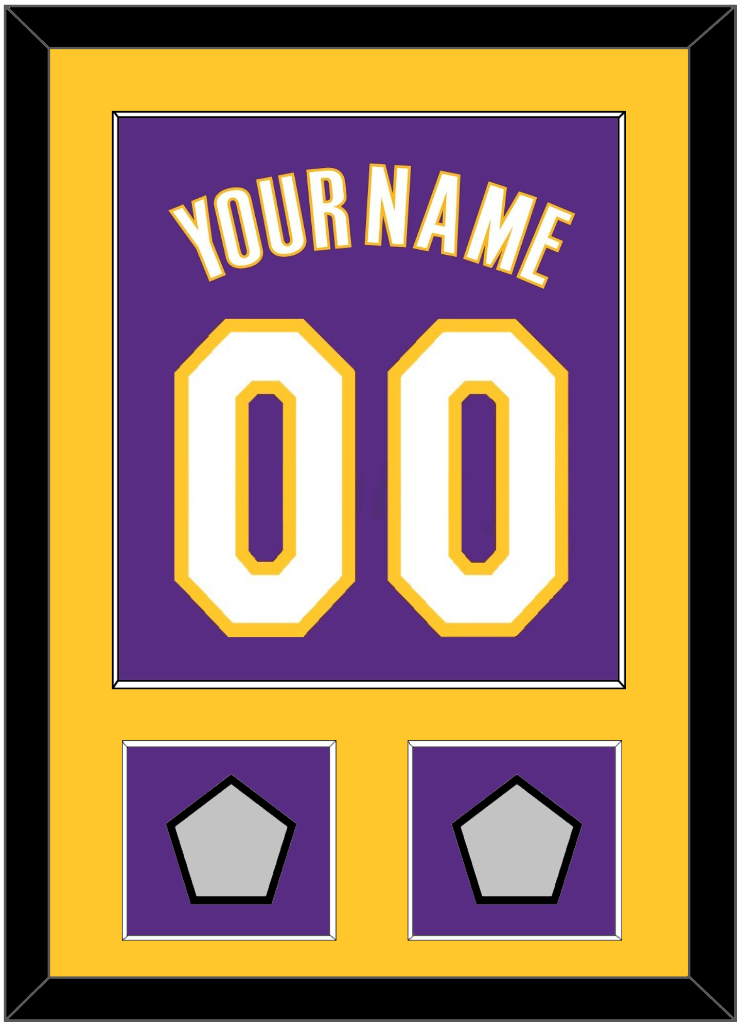 Los Angeles Name & Number With 2 Trophy Patches - Road Purple (1999-2004) - Essential Tier 2
