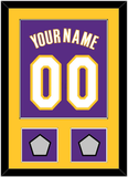 Los Angeles Name & Number With 2 Trophy Patches - Road Purple (1999-2004) - Single Mat 2