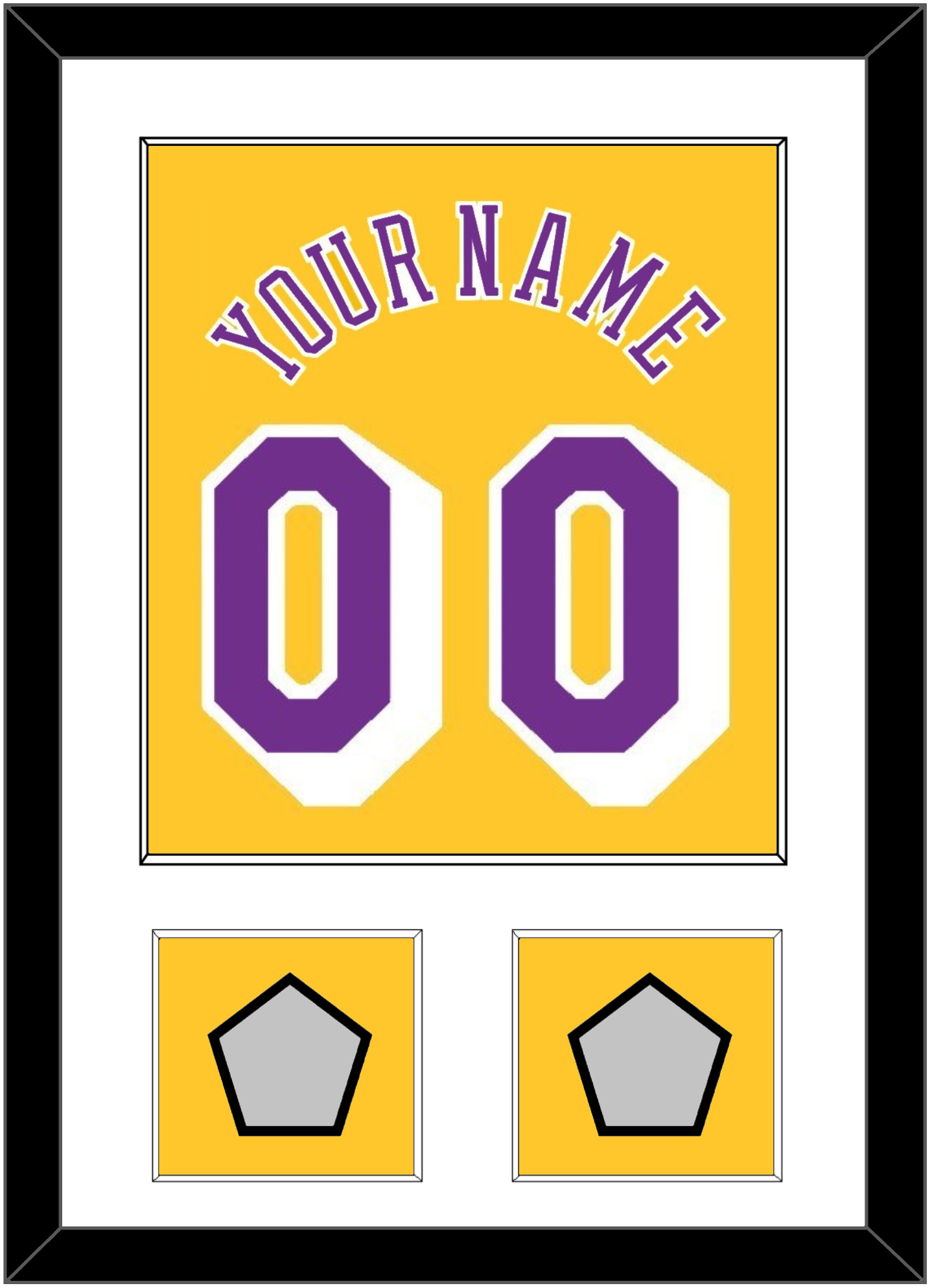Los Angeles Name & Number With 2 Champions Patches - Home Yellow (1978-1997) - Essential Tier 1