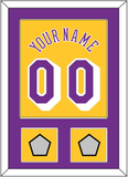 Los Angeles Name & Number With 2 Trophy Patches - Home Yellow (1978-1997) - Single Mat 2