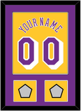 Los Angeles Name & Number With 2 Trophy Patches - Home Yellow (1978-1997) - Single Mat 2