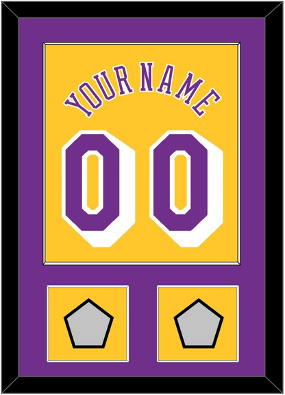 Los Angeles Name & Number With 2 Champions Patches - Home Yellow (1978-1997) - Essential Tier 2