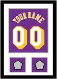 Los Angeles Name & Number With 2 Champions Patches - Road Purple (1978-1997) - Single Mat 1