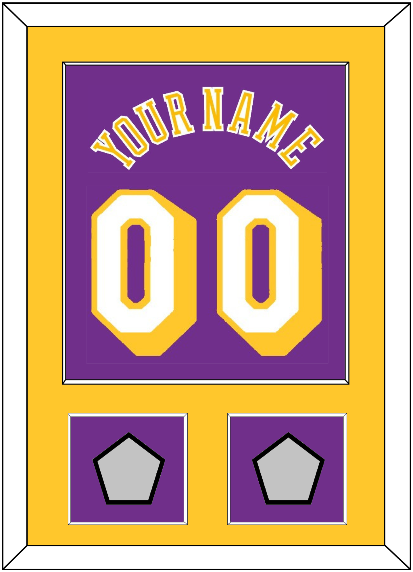 Los Angeles Name & Number With 2 Champions Patches - Road Purple (1978-1997) - Essential Tier 2