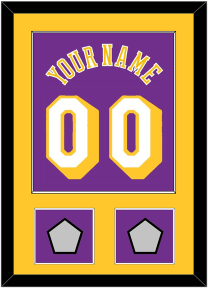 Los Angeles Name & Number With 2 Champions Patches - Road Purple (1978-1997) - Essential Tier 2